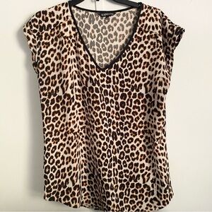 Express Animal Print Short Sleeve Blouse